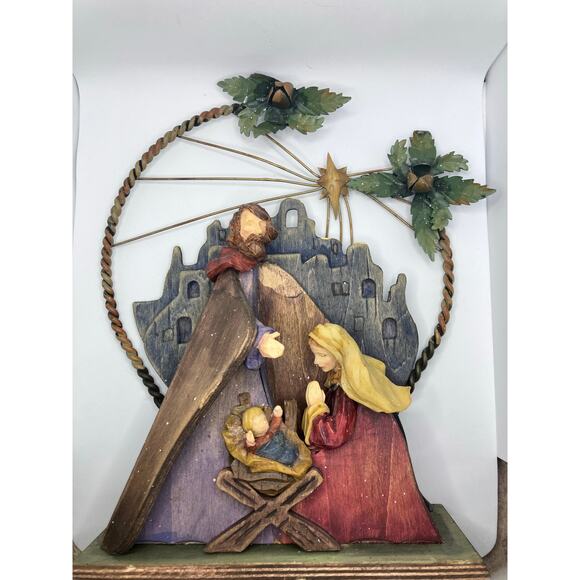christhomas corp Other - Nativity Scene, Wooden Metal JESUS MARY JOSPEPH Christmas Christhomas Corp Holy